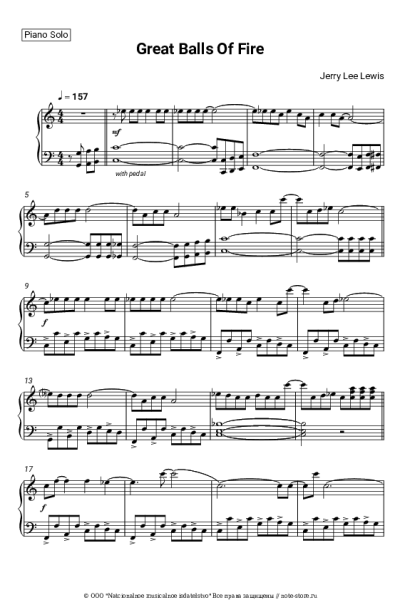 Ноты, аккорды Jerry Lee Lewis - Great Balls of Fire