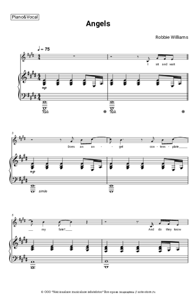 Ноты, аккорды Robbie Williams - Angels
