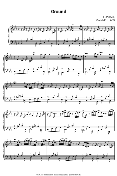 Ноты, аккорды Генри Пёрселл - Ground in C minor, ZD 221