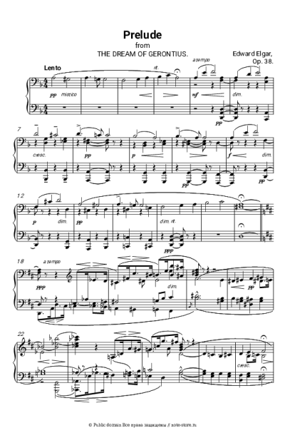 Ноты, аккорды Эдуард Элгар - Сновидение Геронтиуса, Op.38: Pt.1 Prelude