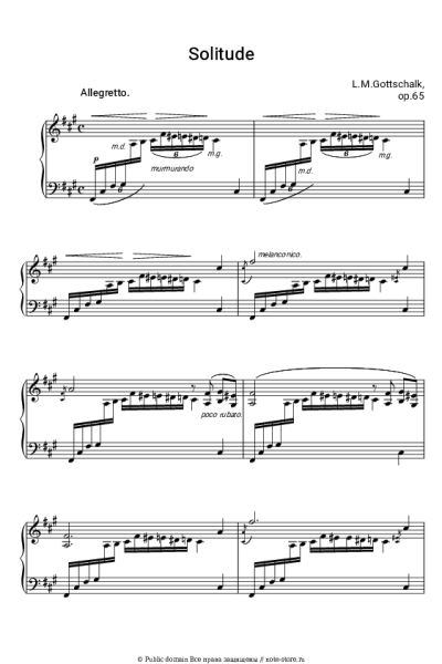 undefined Луи Моро Готшалк - Одиночество, Op.65