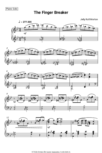 Ноты, аккорды Jelly Roll Morton - The Finger Breaker