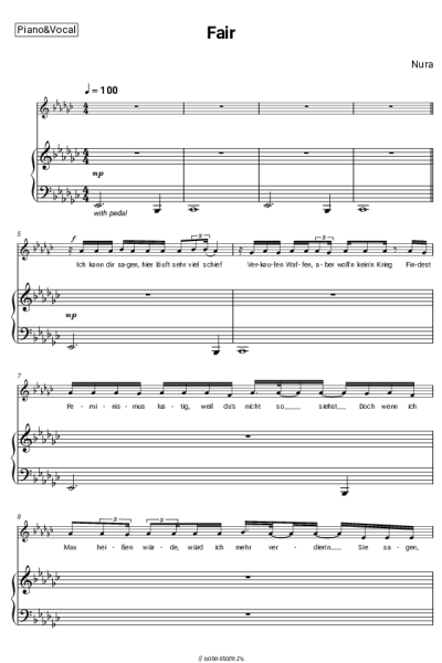 Ноты, аккорды Nura - Fair