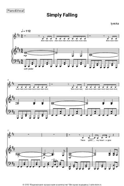 Ноты, аккорды Iyeoka - Simply Falling