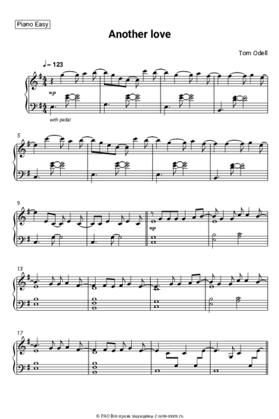 Ноты, аккорды Tom Odell - Another Love
