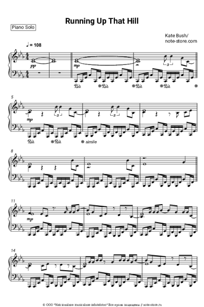 Ноты, аккорды Kate Bush - Running Up That Hill (A Deal with God)