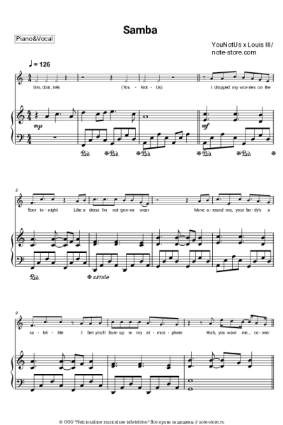 Ноты, аккорды YOUNOTUS, Louis III - Samba