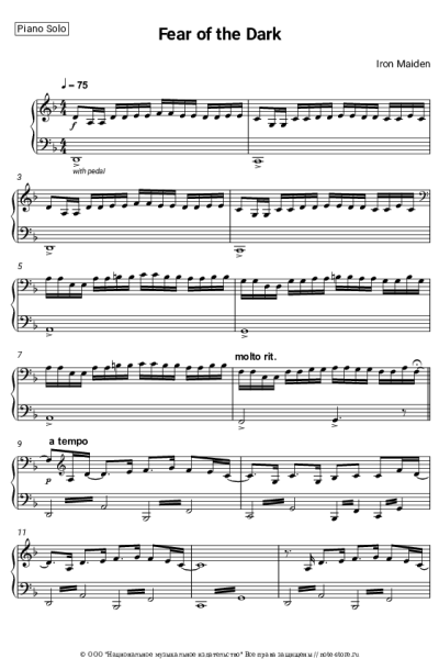Ноты, аккорды Iron Maiden - Fear of the Dark