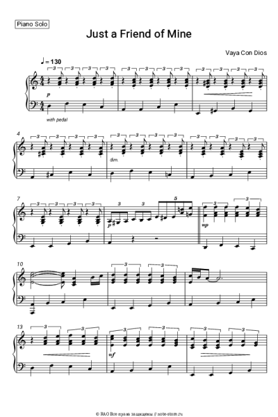 Ноты, аккорды Vaya Con Dios - Just a Friend of Mine