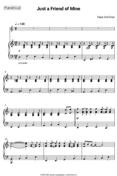 Ноты, аккорды Vaya Con Dios - Just a Friend of Mine