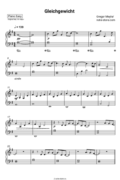 Ноты, аккорды Gregor Meyle - Gleichgewicht