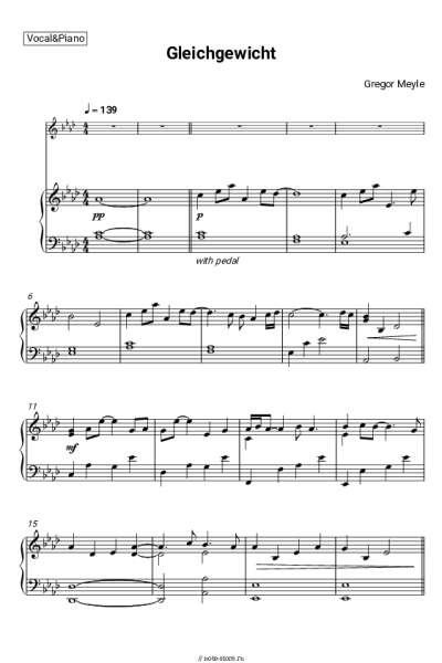 Ноты, аккорды Gregor Meyle - Gleichgewicht