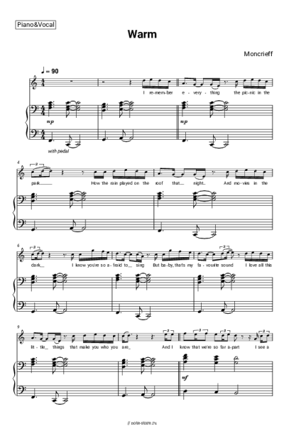 Ноты, аккорды Moncrieff - Warm