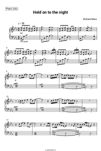 Ноты, аккорды Richard Marx - Hold on to the night