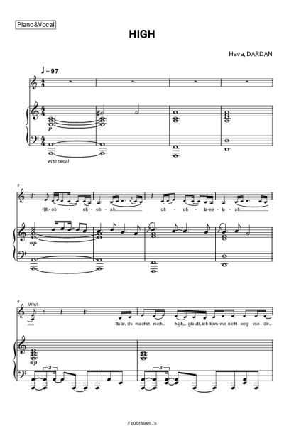 Ноты, аккорды DARDAN, Hava - HIGH