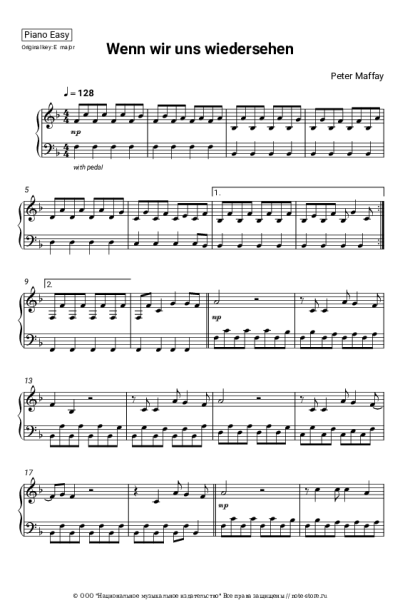 Ноты, аккорды Peter Maffay - Wenn wir uns wiedersehen