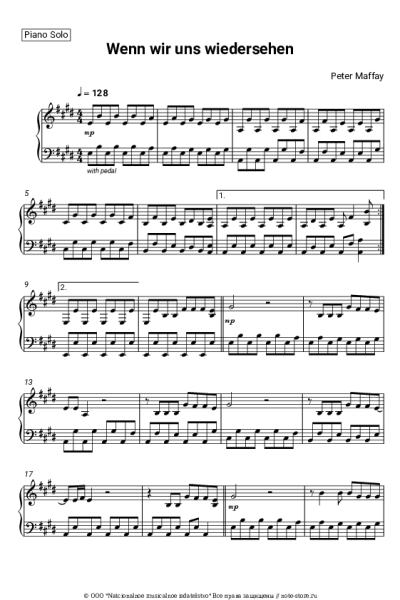 Ноты, аккорды Peter Maffay - Wenn wir uns wiedersehen