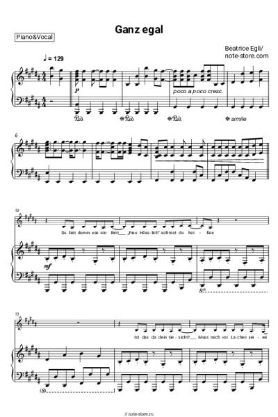 Ноты, аккорды Beatrice Egli - Ganz egal