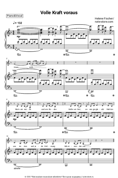Ноты, аккорды Helene Fischer - Volle Kraft voraus