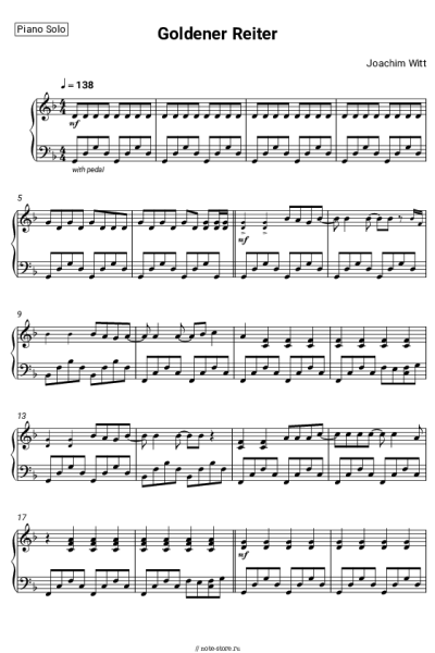 Ноты, аккорды Joachim Witt - Goldener Reiter