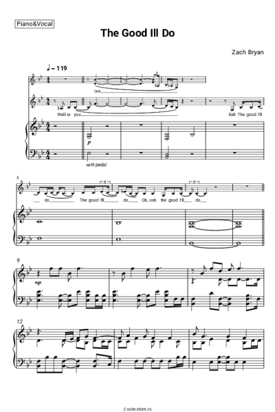 Ноты, аккорды Zach Bryan - The Good I'll Do