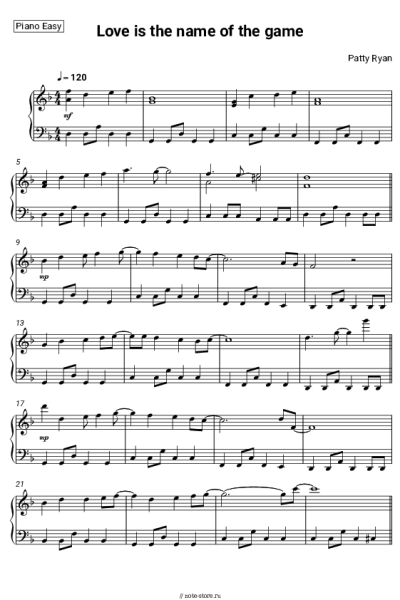 Ноты, аккорды Patty Ryan - Love is the name of the game