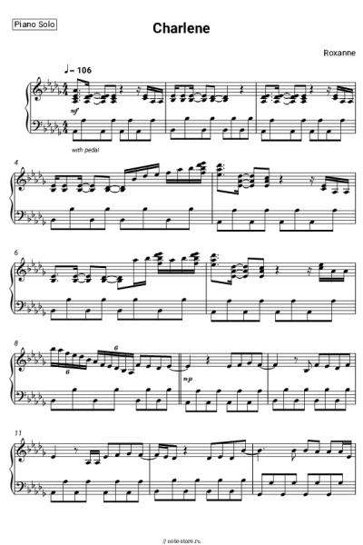Ноты, аккорды Roxanne - Charlene