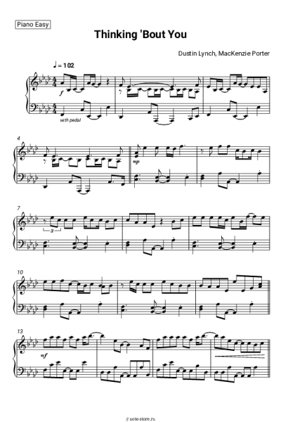 Ноты, аккорды Dustin Lynch, MacKenzie Porter - Thinking 'Bout You