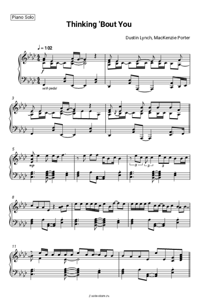 Ноты, аккорды Dustin Lynch, MacKenzie Porter - Thinking 'Bout You
