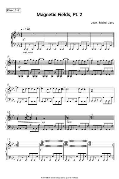 Ноты, аккорды Jean-Michel Jarre - Magnetic Fields, Pt. 2