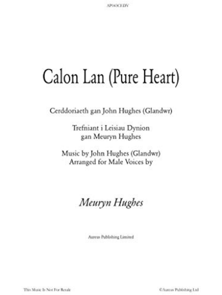 Музыка Уэльса - Calon Lân ноты для фортепиано