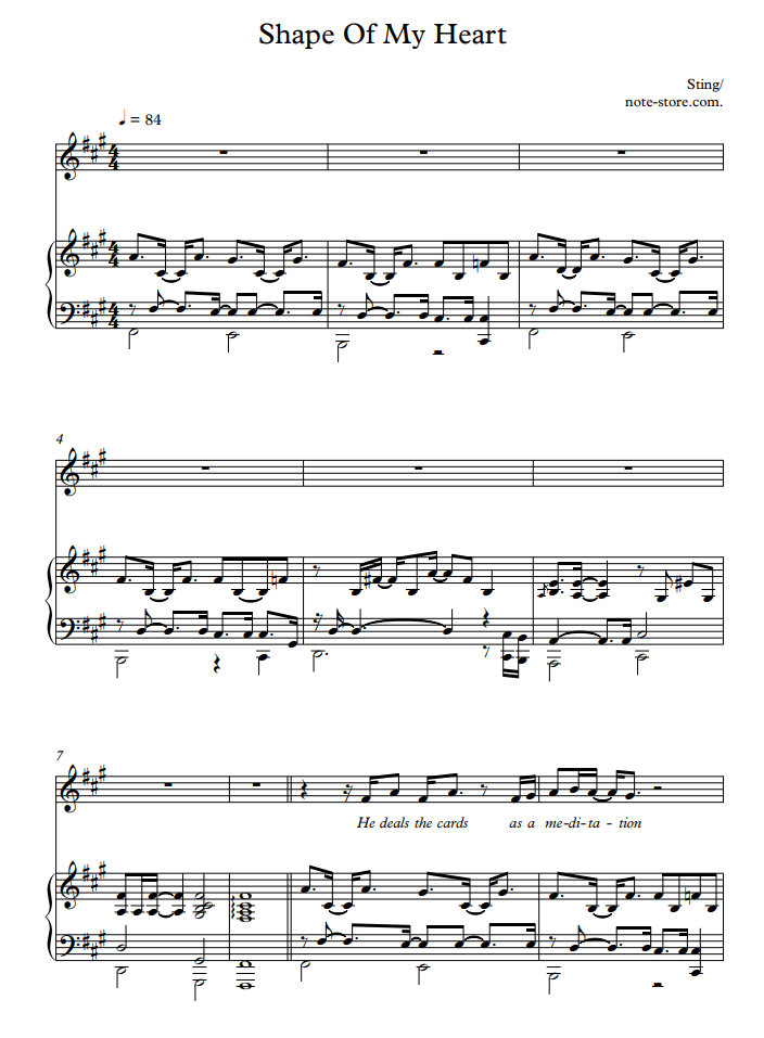 Ноты listen to your heart для фортепиано. Стинг Shape of my Heart Ноты пианино. Shape of my Heart Ноты для фортепиано. Sting Shape of my Heart Ноты. Sting Shape of my Heart на пианино Ноты.
