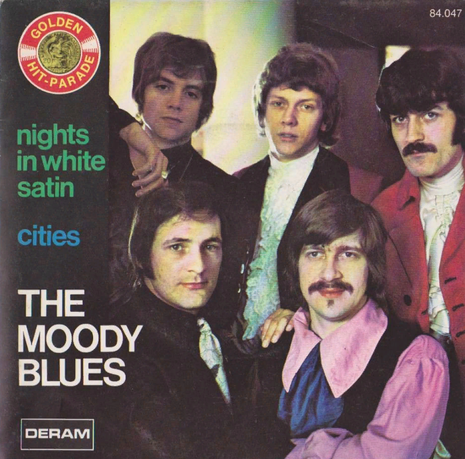 Satin blues. The Night: Nights in White Satin the Moody Blues. The Moody Blues Nights in White Satin обложка. Рок группы the Moody Blues обложка. Moody Blues Nights in White.