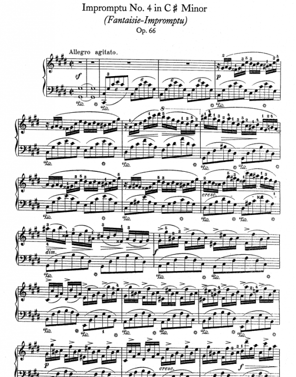 Ноты Фридерик Шопен - Фантазия-экспромт, оп. 66 - Пианино.Соло