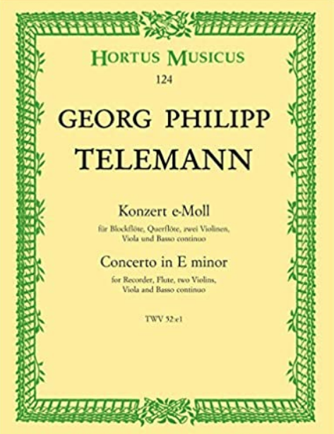 Георг Филипп Телеман - Concerto for Recorder and Flute, TWV 52:e1: I. Largo ноты для фортепиано