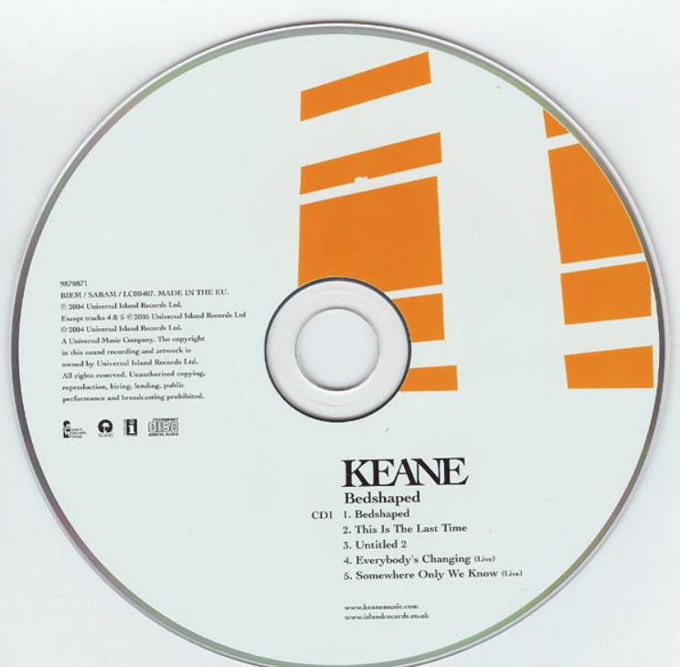 Keane - Bedshaped ноты для фортепиано