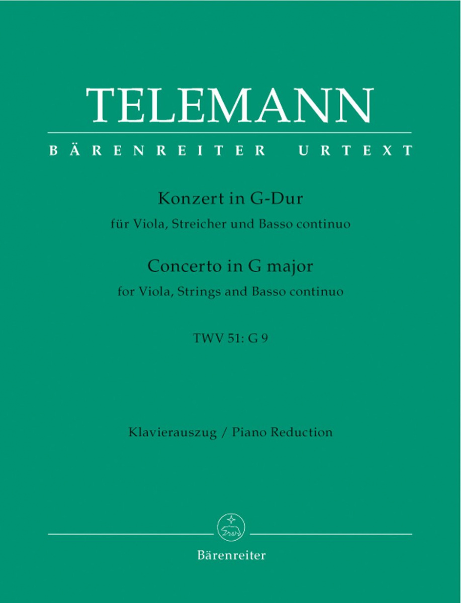 Георг Филипп Телеман - Viola Concerto in G Major, TWV 51:G9: I. Largo ноты для фортепиано