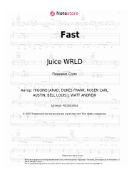 Ноты, аккорды Juice WRLD - Fast