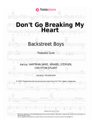Ноты, аккорды Backstreet Boys - Don't Go Breaking My Heart