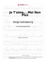 Ноты, аккорды Jane Birkin, Serge Gainsbourg - Je T'aime,...Moi Non Plus