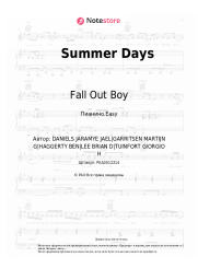 Ноты, аккорды Martin Garrix, Macklemore, Fall Out Boy - Summer Days