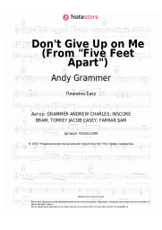 Ноты, аккорды Andy Grammer - Don't Give Up on Me (From Five Feet Apart)