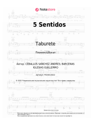 Ноты, аккорды Dvicio, Taburete - 5 Sentidos