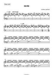 Ноты, аккорды Andrew Garfield, Vanessa Hudgens, Joshua Henry, Robin de Jesús, Alexandra Shipp, MJ Rodriguez - 30/90 (from 'tick, tick... BOOM!' Soundtrack from the Netflix Film)