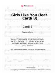 Ноты, аккорды Maroon 5, Cardi B - Girls Like You