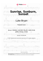 Ноты, аккорды Luke Bryan - Sunrise, Sunburn, Sunset