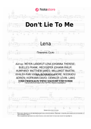 Ноты, аккорды Lena - Don't Lie To Me