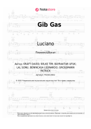 Ноты, аккорды Ufo361, Luciano - Gib Gas