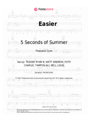 Ноты, аккорды 5 Seconds of Summer - Easier
