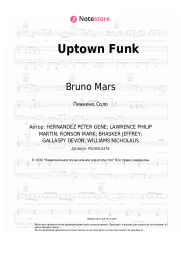 Ноты, аккорды Mark Ronson, Bruno Mars - Uptown Funk